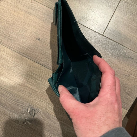 Vintage Buxton Heiress Cardex Bi-Fold Leather Wallet Green Marble Flower - Picture 5 of 5